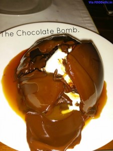 Chocolate Bomb from California Boulevard restaurant in Gurgaon