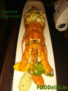 seafood thermidor at a classic restaurant in gurgaon