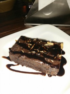 Nutty Brownie with Chocolate Sauce