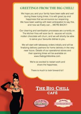 Big chill cafe home delivery